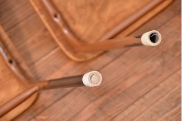 ヴィンテージ家具　昭和レトロ 1960年代 使い込まれたビンテージアイアンチェア 4脚セット(1)(イス、椅子)