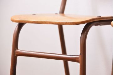 ヴィンテージ家具　昭和レトロ 1960年代 使い込まれたビンテージアイアンチェア 4脚セット(2)(イス、椅子)