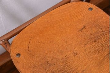 ヴィンテージ家具　昭和レトロ 1960年代 使い込まれたビンテージアイアンチェア 4脚セット(4)(イス、椅子)