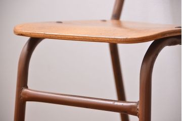 ヴィンテージ家具　昭和レトロ 1960年代 使い込まれたビンテージアイアンチェア 4脚セット(4)(イス、椅子)