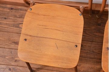 ヴィンテージ家具　昭和レトロ 1960年代 使い込まれたビンテージアイアンチェア 5脚セット(イス、椅子)