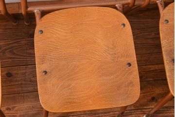 ヴィンテージ家具　昭和レトロ 1960年代 使い込まれたビンテージアイアンチェア 5脚セット(イス、椅子)