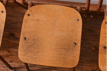 ヴィンテージ家具　昭和レトロ 1960年代 使い込まれたビンテージアイアンチェア 5脚セット(イス、椅子)