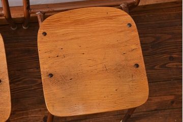 ヴィンテージ家具　昭和レトロ 1960年代 使い込まれたビンテージアイアンチェア 5脚セット(イス、椅子)