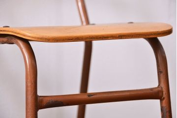 ヴィンテージ家具　昭和レトロ 1960年代 使い込まれたビンテージアイアンチェア 5脚セット(イス、椅子)