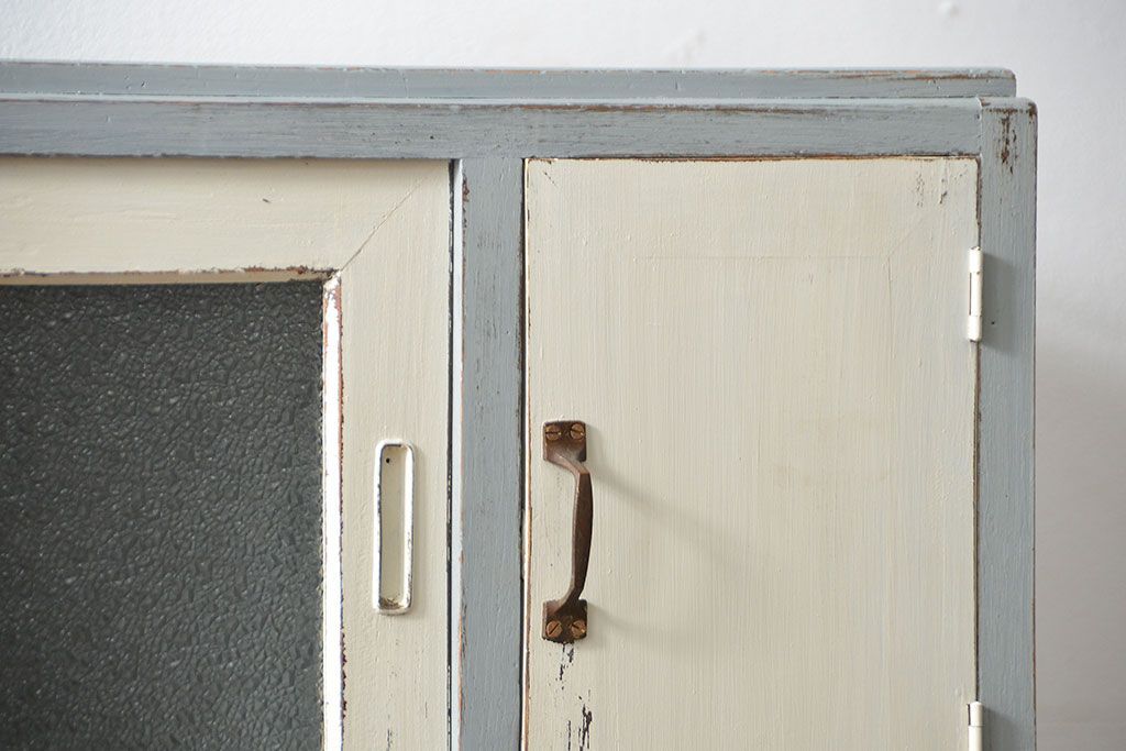 アンティーク家具　アンティークペイント かわいいダイヤガラスチェスト(たんす、タンス、ドロワー)