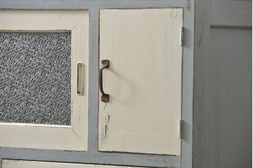 アンティーク家具　アンティークペイント かわいいダイヤガラスチェスト(たんす、タンス、ドロワー)