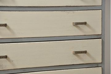 アンティーク家具　アンティークペイント かわいいダイヤガラスチェスト(たんす、タンス、ドロワー)