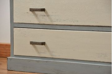 アンティーク家具　アンティークペイント かわいいダイヤガラスチェスト(たんす、タンス、ドロワー)