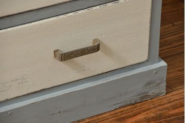 アンティーク家具　アンティークペイント かわいいダイヤガラスチェスト(たんす、タンス、ドロワー)