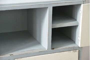 アンティーク家具　アンティークペイント かわいいダイヤガラスチェスト(たんす、タンス、ドロワー)