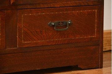 アンティーク家具　大正ロマン 象嵌入りの大振りな本箱(ブックケース、本棚)