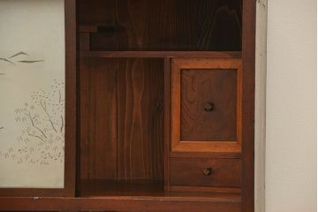 アンティーク家具　古民具・骨董 古木の小振りな茶箪笥(収納棚)