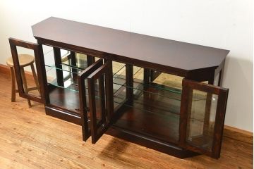 中古　北海道神居民芸高級サイドボード定価約34万円(サイドキャビネット、ガラスケース、収納棚)