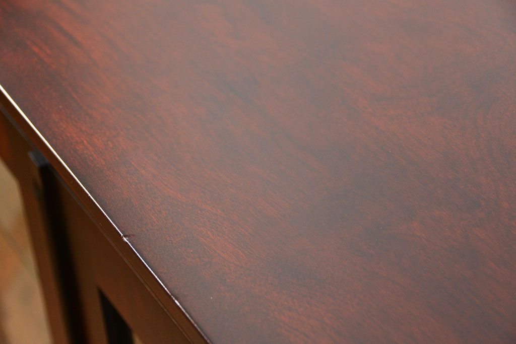 中古　北海道神居民芸高級サイドボード定価約34万円(サイドキャビネット、ガラスケース、収納棚)