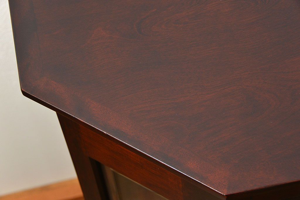 中古　北海道神居民芸高級サイドボード定価約34万円(サイドキャビネット、ガラスケース、収納棚)