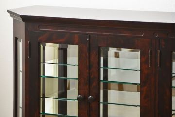 中古　北海道神居民芸高級サイドボード定価約34万円(サイドキャビネット、ガラスケース、収納棚)