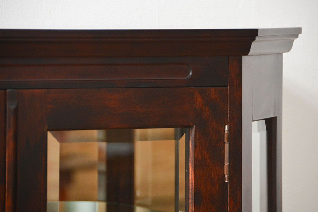 中古　北海道神居民芸高級サイドボード定価約34万円(サイドキャビネット、ガラスケース、収納棚)