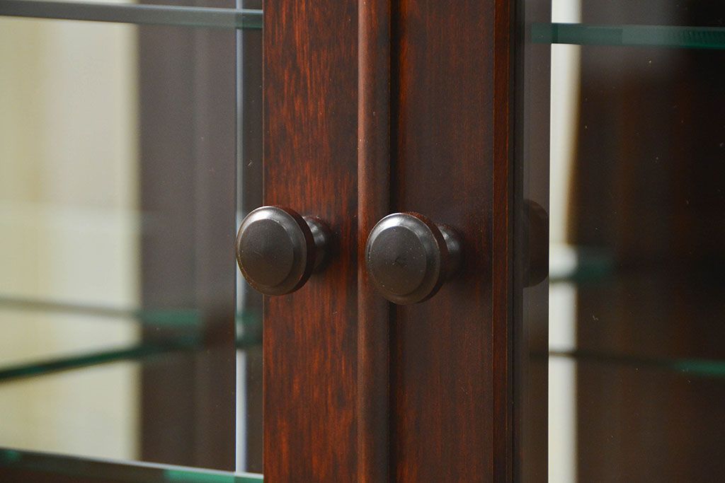 中古　北海道神居民芸高級サイドボード定価約34万円(サイドキャビネット、ガラスケース、収納棚)