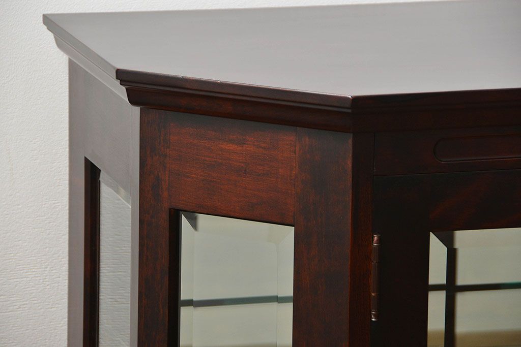 中古　北海道神居民芸高級サイドボード定価約34万円(サイドキャビネット、ガラスケース、収納棚)