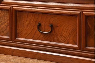 アンティーク家具　古民具・骨董 最高級特別注文造り　三方欅無垢材の二段重ね水屋箪笥(茶箪笥、収納棚、食器棚)