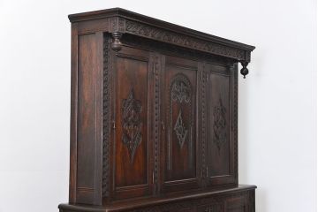 アンティーク家具　アンティーク ペザントアート 木工作家 林二郎作　キャビネット(カップボード)　