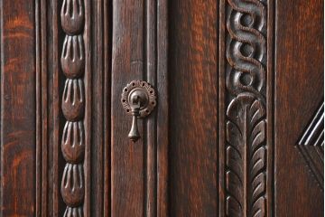 アンティーク家具　アンティーク ペザントアート 木工作家 林二郎作　キャビネット(カップボード)　