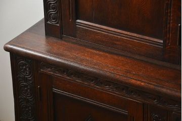 アンティーク家具　アンティーク ペザントアート 木工作家 林二郎作　キャビネット(カップボード)　