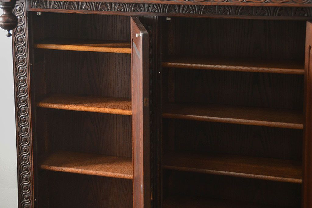 アンティーク家具　アンティーク ペザントアート 木工作家 林二郎作　キャビネット(カップボード)　