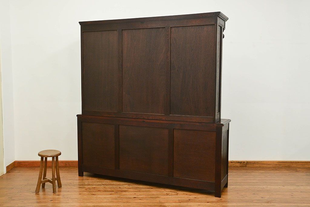 アンティーク家具　アンティーク ペザントアート 木工作家 林二郎作　キャビネット(カップボード)　