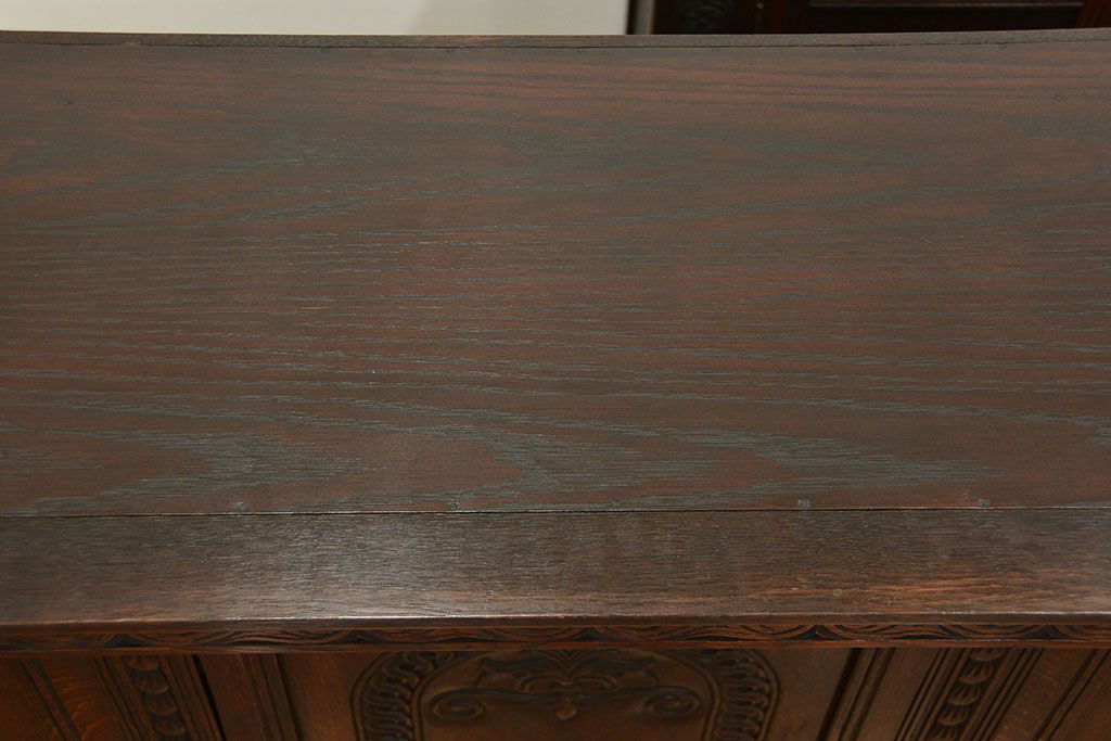 アンティーク家具　アンティーク ペザントアート 木工作家 林二郎作　キャビネット(カップボード)　