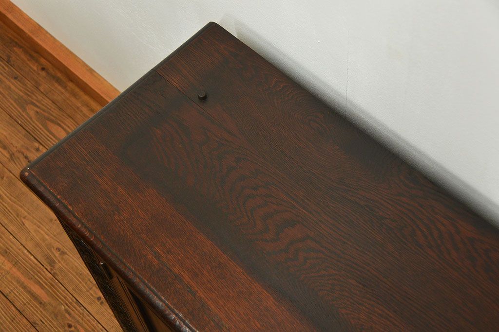 アンティーク家具　アンティーク ペザントアート 木工作家 林二郎作　キャビネット(カップボード)　