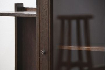 レトロ家具　昭和レトロ 珍しいデザインの変わり型 本箱(収納棚、本棚、飾り棚)