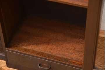 レトロ家具　昭和レトロ 珍しいデザインの変わり型 本箱(収納棚、本棚、飾り棚)