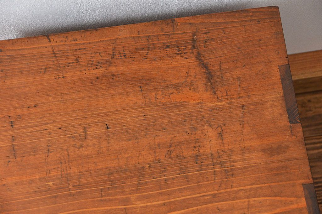 アンティーク家具　古民具・骨董 けんどん扉付きの小さな金庫箪笥(小引き出し、薬箪笥)