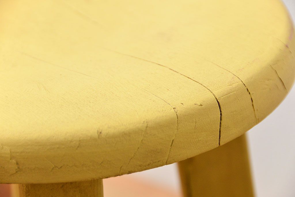 アンティーク家具　アンティークペイントの小供用スツール2脚セット(花台)(イス、椅子)