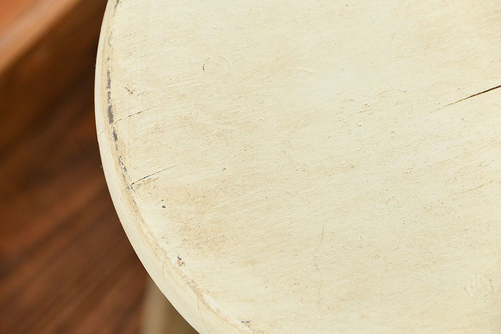 アンティーク家具　アンティークペイントの小供用スツール2脚セット(花台)(イス、椅子)