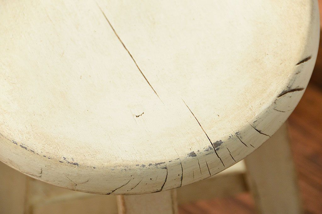 アンティーク家具　アンティークペイントの小供用スツール2脚セット(花台)(イス、椅子)