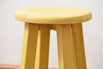 アンティーク家具　アンティークペイントの小供用スツール2脚セット(花台)(イス、椅子)