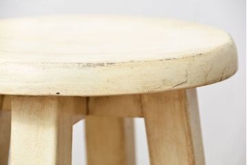 アンティーク家具　アンティークペイントの小供用スツール2脚セット(花台)(イス、椅子)