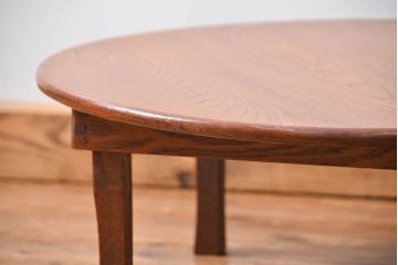 アンティーク家具　古い栓材の小さなちゃぶ台(テーブル、机)