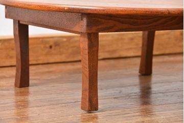 アンティーク家具　古い栓材の小さなちゃぶ台(テーブル、机)