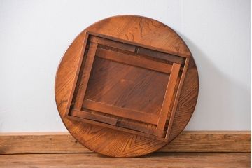 アンティーク家具　古い栓材の小さなちゃぶ台(テーブル、机)