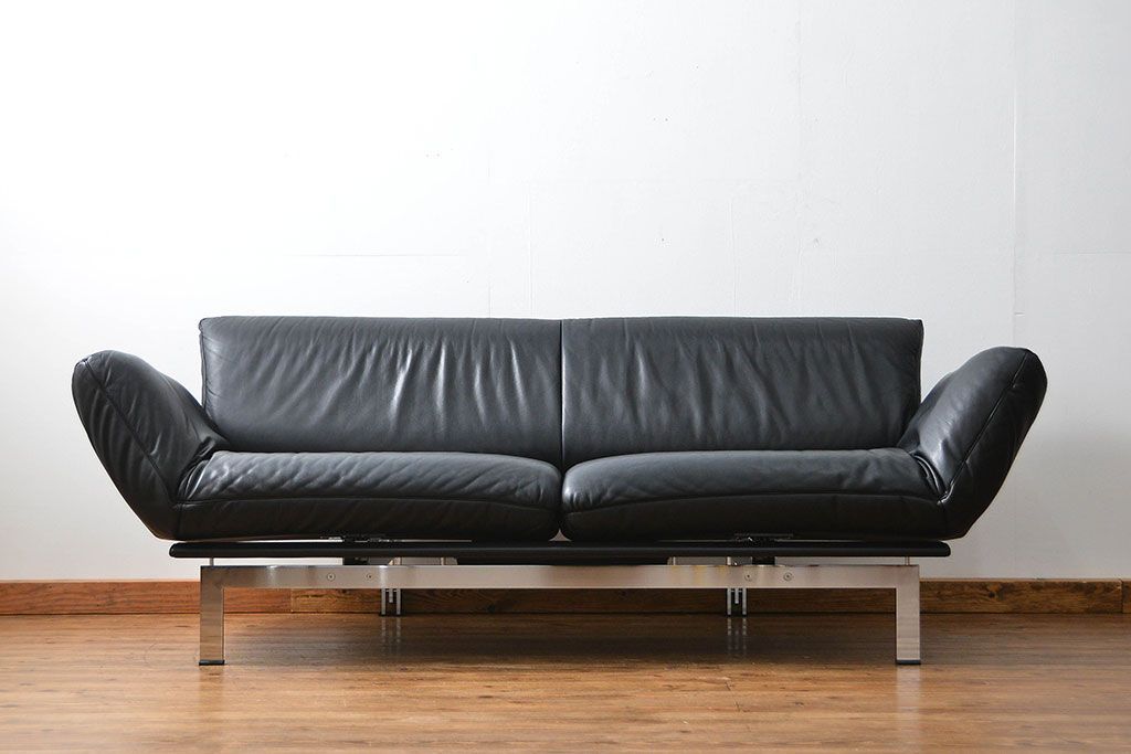 中古 デセデ(de Sede) 本革 2人掛けワイドソファ DS-140 (定価 約100万円)