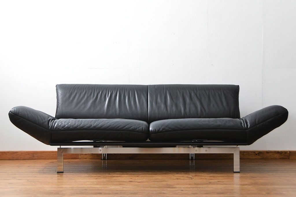 中古 デセデ(de Sede) 本革 2人掛けワイドソファ DS-140 (定価 約100万円)