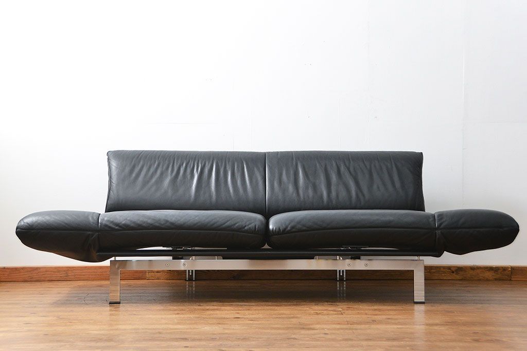 中古 デセデ(de Sede) 本革 2人掛けワイドソファ DS-140 (定価 約100万円)