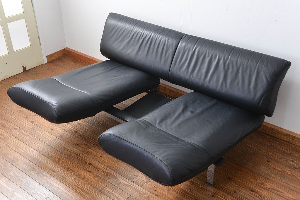 中古 デセデ(de Sede) 本革 2人掛けワイドソファ DS-140 (定価 約100万円)