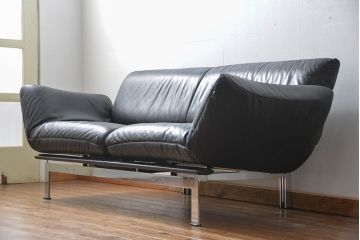 中古 デセデ(de Sede) 本革 2人掛けワイドソファ DS-140 (定価 約100万円)