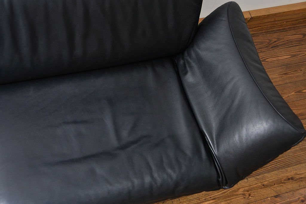 中古 デセデ(de Sede) 本革 2人掛けワイドソファ DS-140 (定価 約100万円)