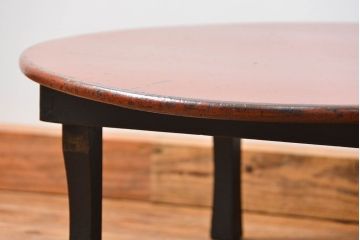 レトロ家具　アンティーク 古い朱塗りのレトロなちゃぶ台(テーブル、机)